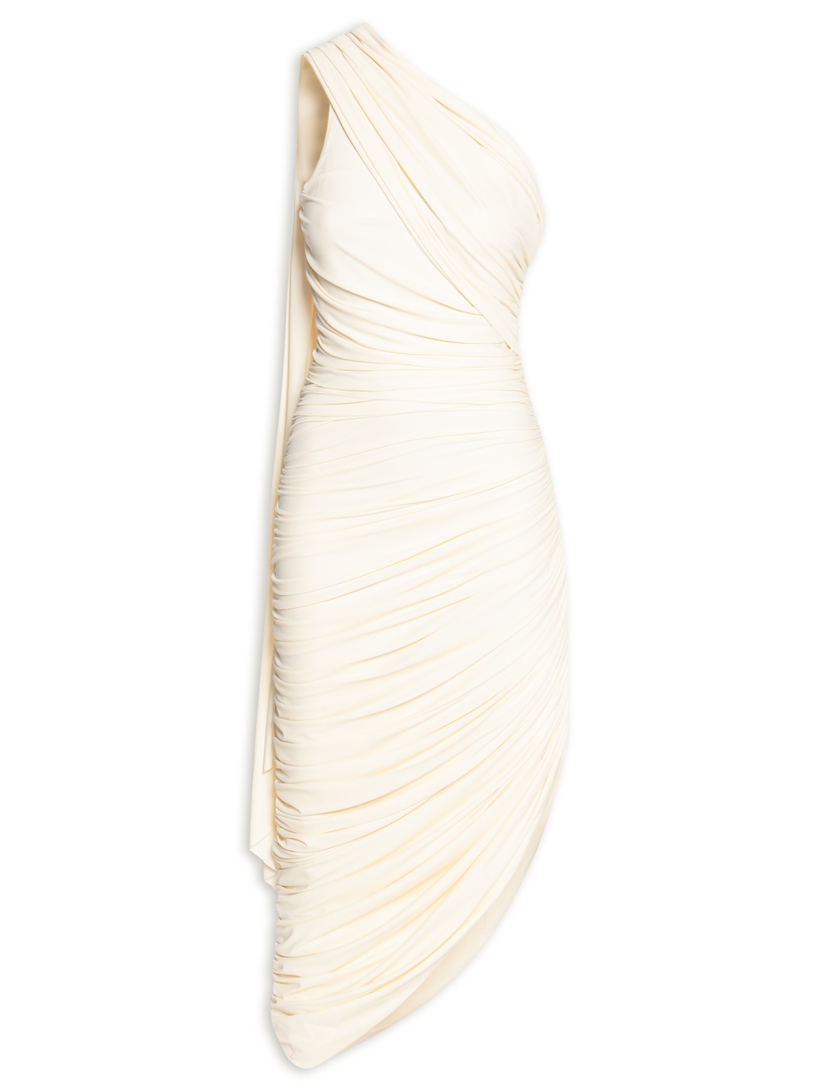 Vestido Assimétrico Ombro Único Off White Lança Perfume