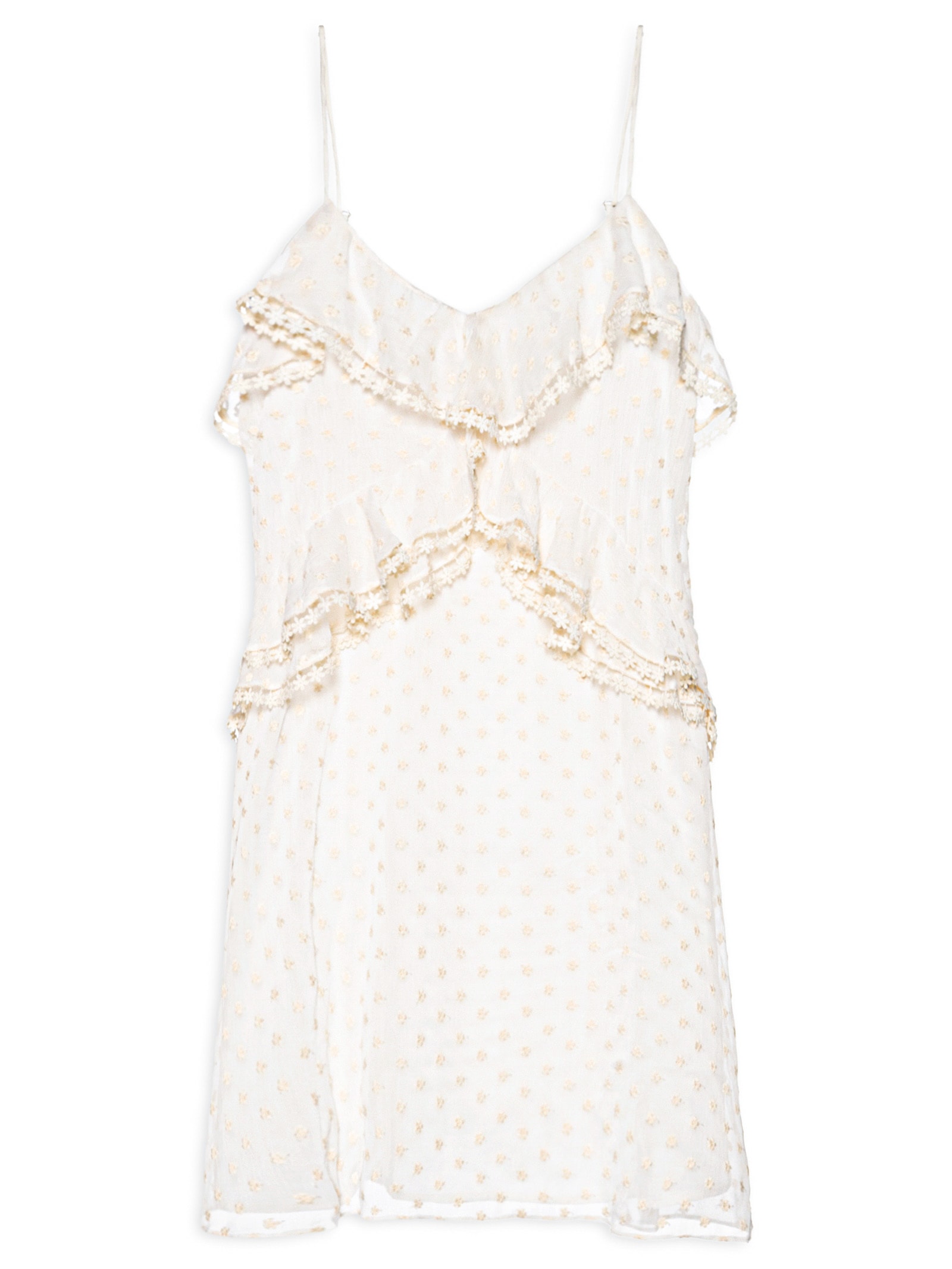 Vestido Babado Artesanal Serena Off White Farm