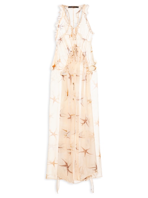 Vestido Babado Decote Resort Starfish – Rosa