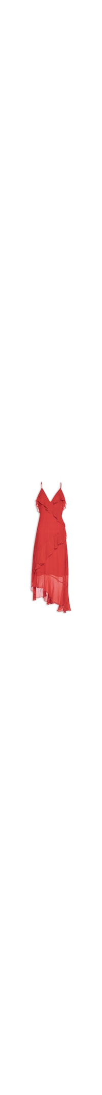 Vestido Babados Alcinhas - Vermelho