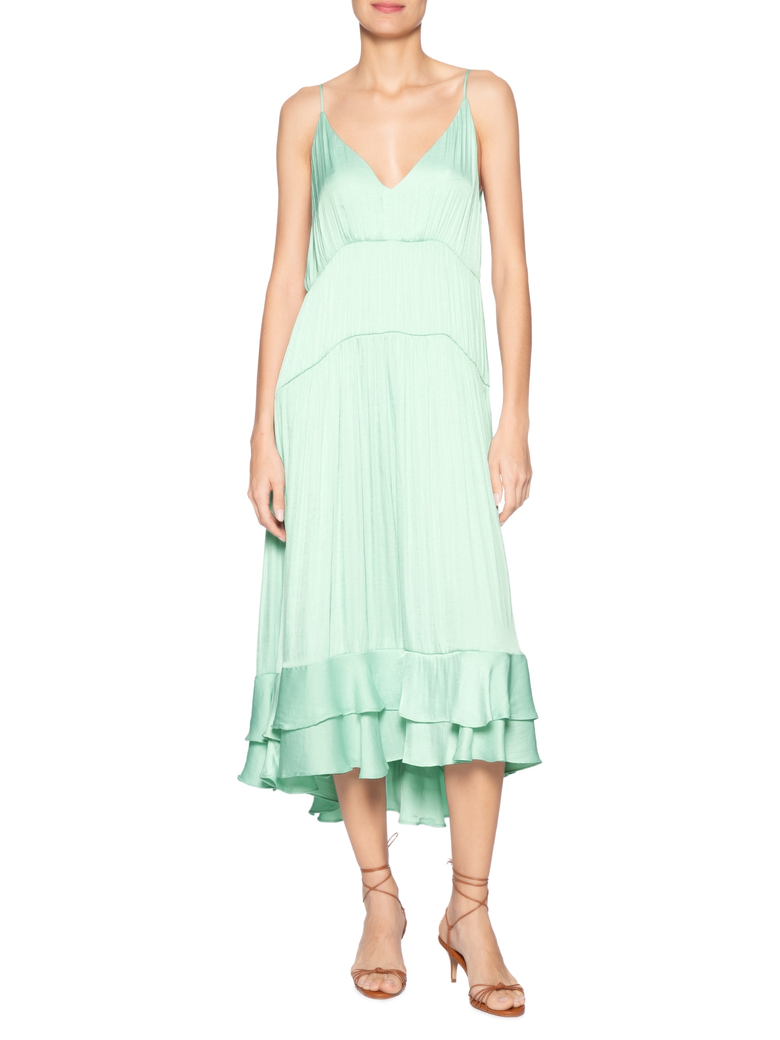 Vestido Babados Barra Azul Farm