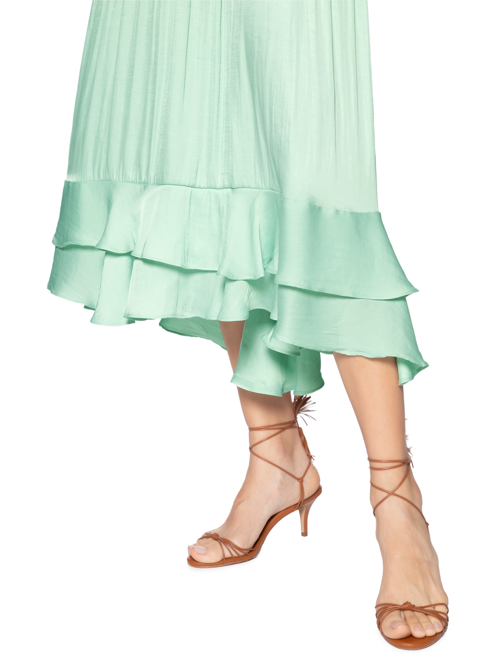 Vestido Babados Barra Azul Farm