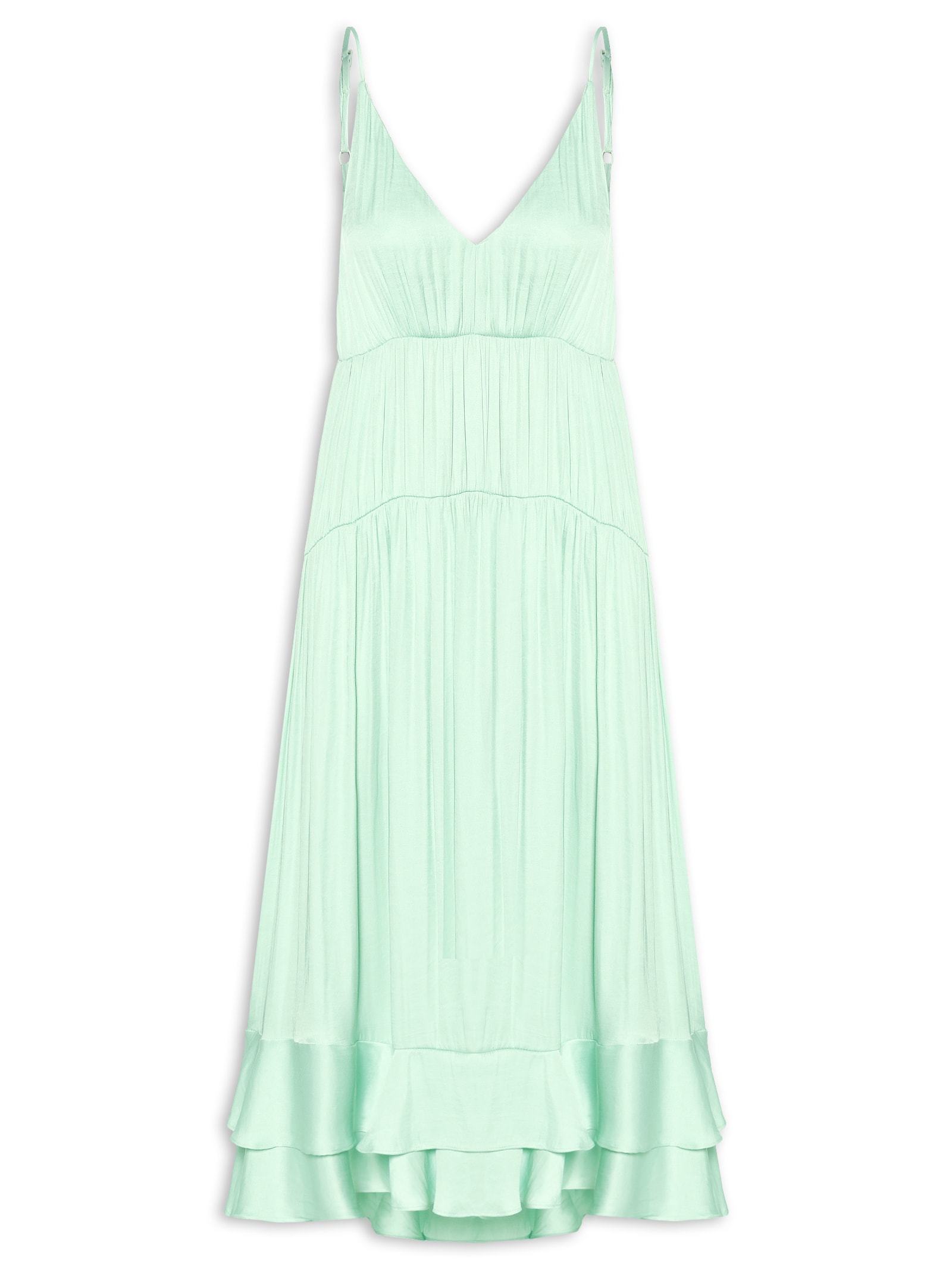 Vestido Babados Barra Azul Farm