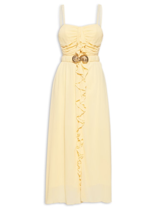 Vestido Babados Golden – Amarelo