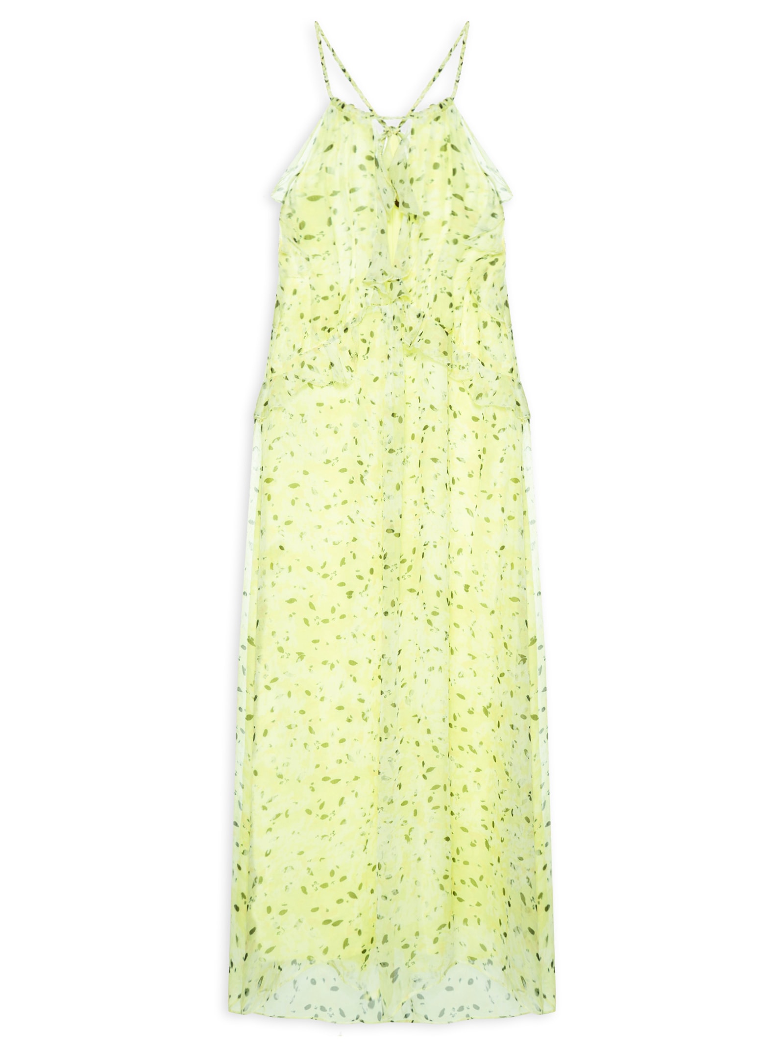 Vestido Babados Longuete Amarelo Animale