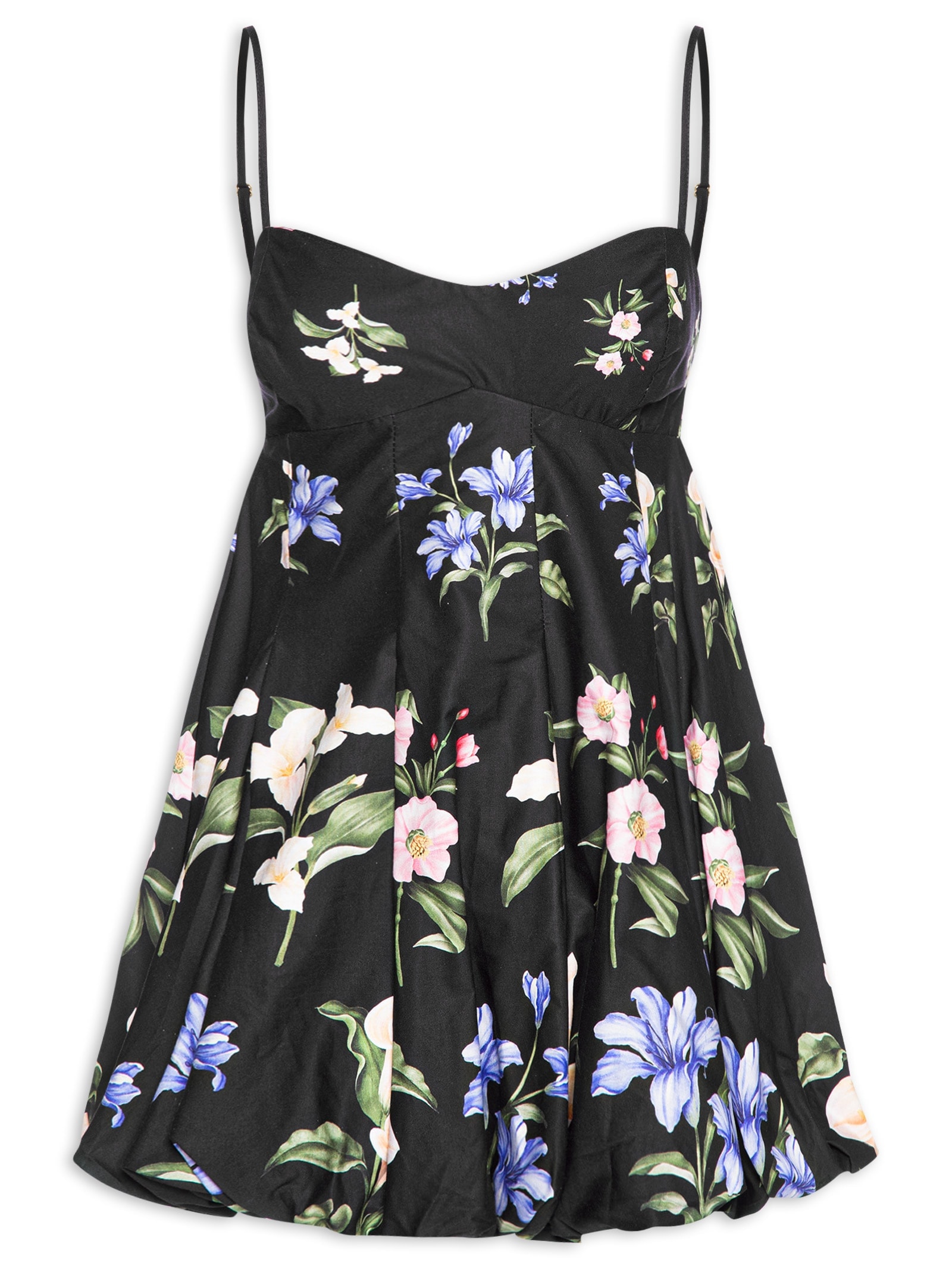 Vestido Balonê Água De Flor Preto Farm