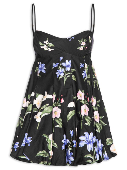 Vestido Balonê Água De Flor - Preto