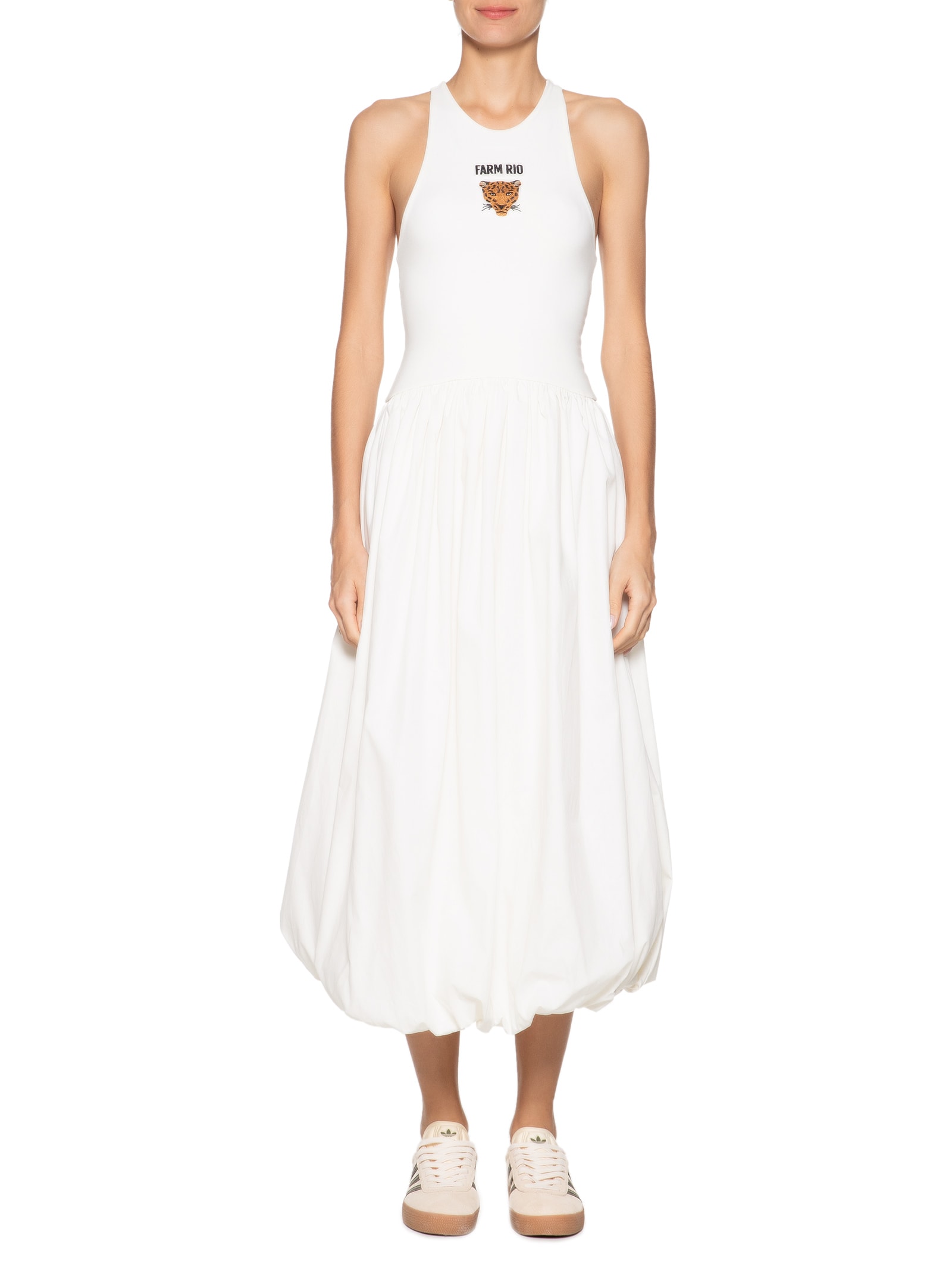 Vestido Balonê Bordado Banana Branco  Farm