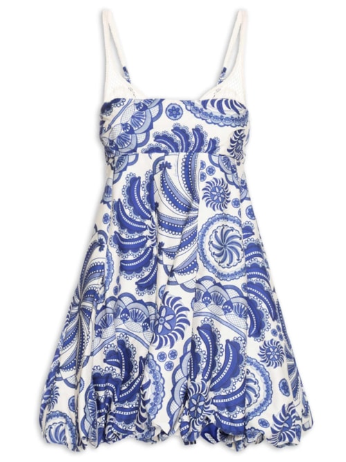Vestido Balone Delicadeza De Banana - Azul