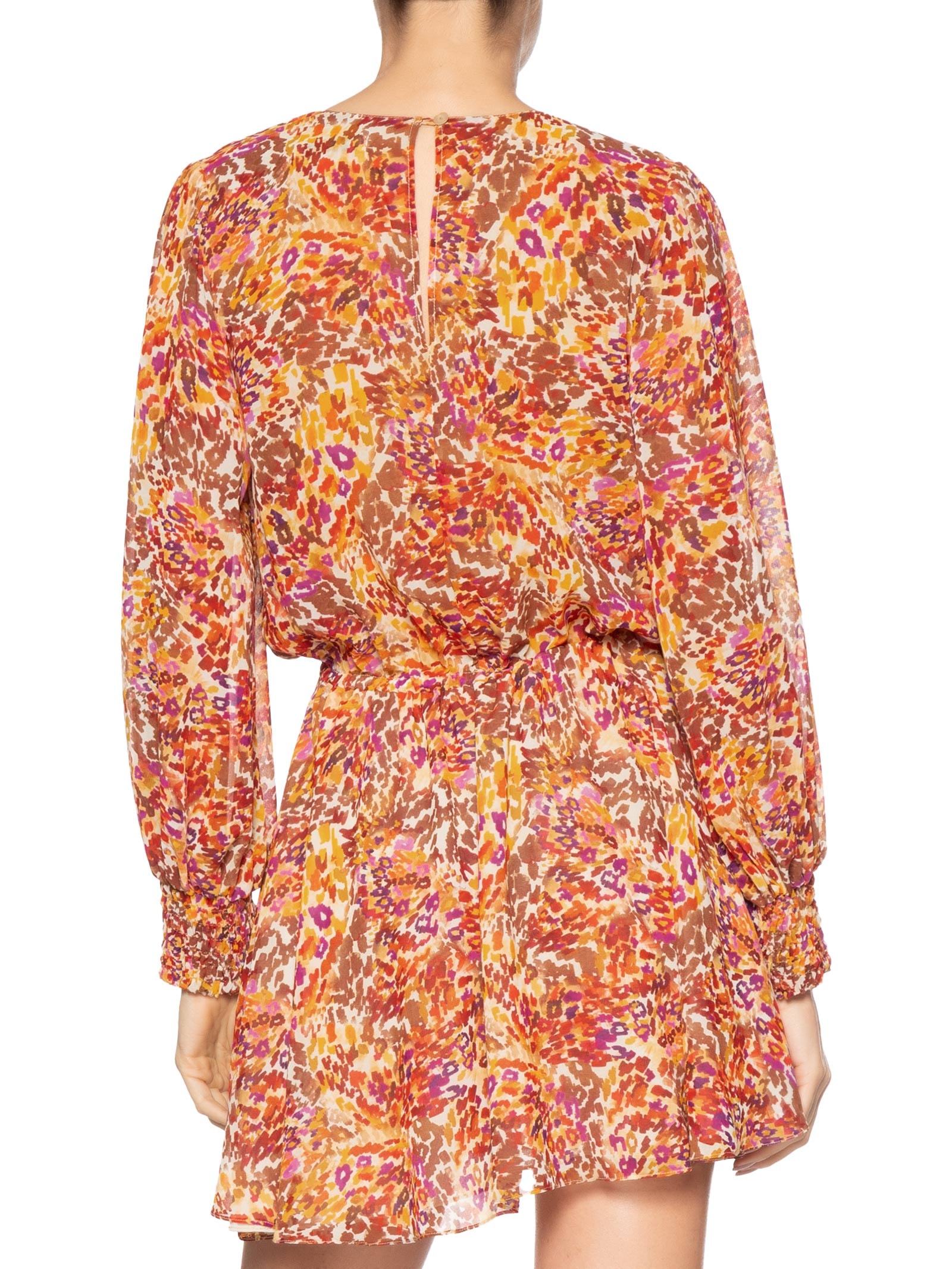 Vestido Balonê Estampa Instinto Cerâmica Laranja Dress To