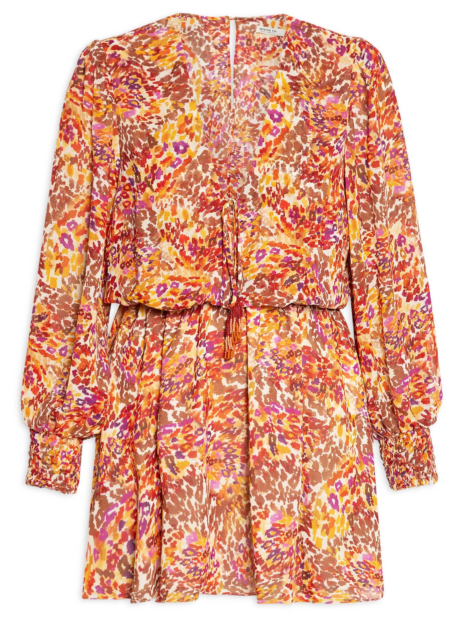 Vestido Balonê Estampa Instinto Cerâmica Laranja Dress To