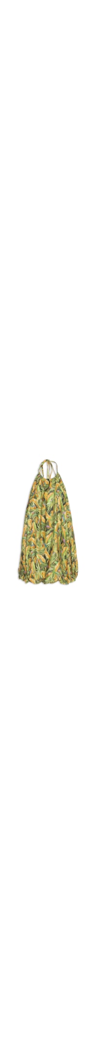 Vestido Balonê Floresta De Passarinho - Verde