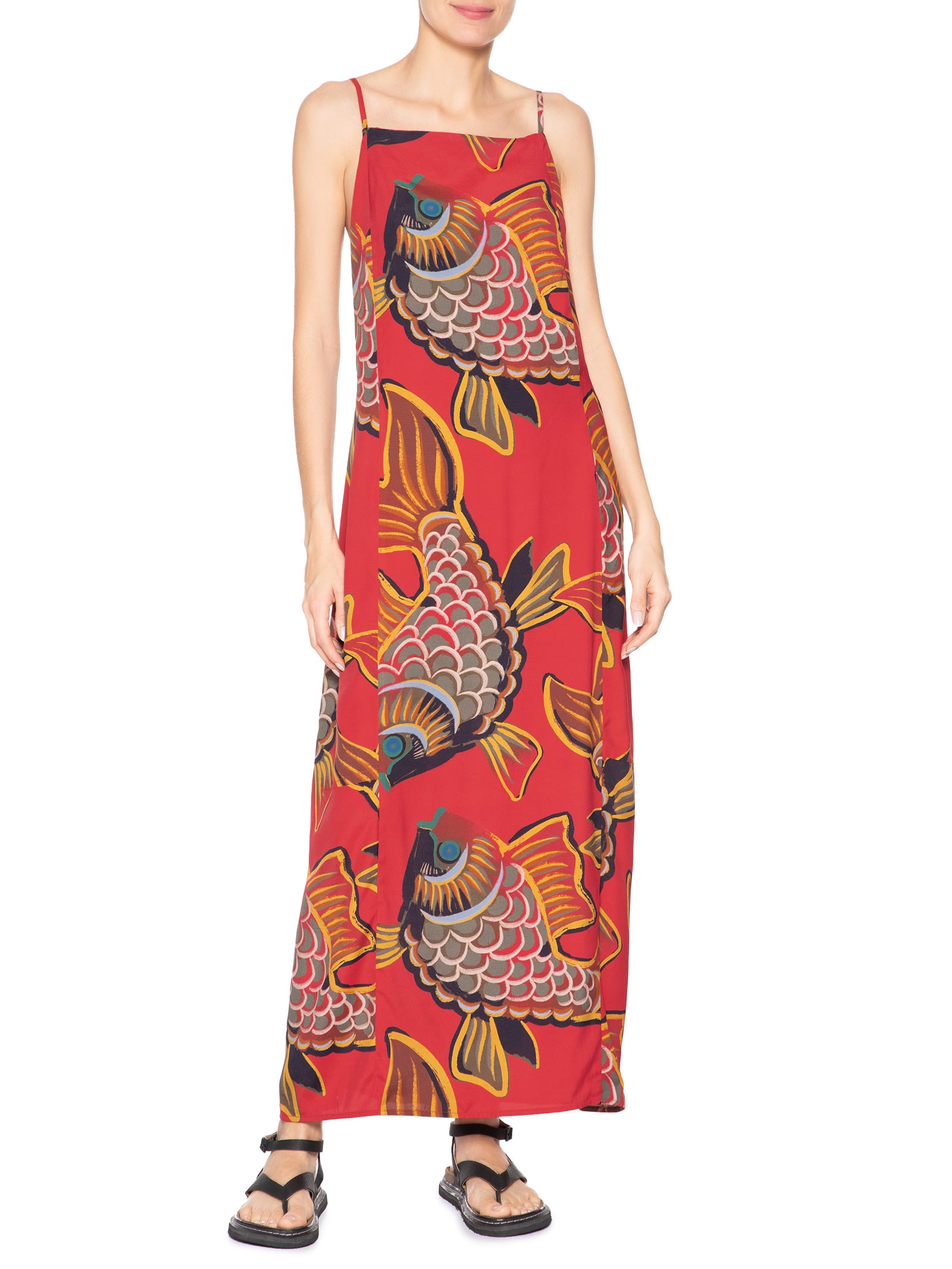 Vestido Baloon Peixe Red Vermelho Osklen