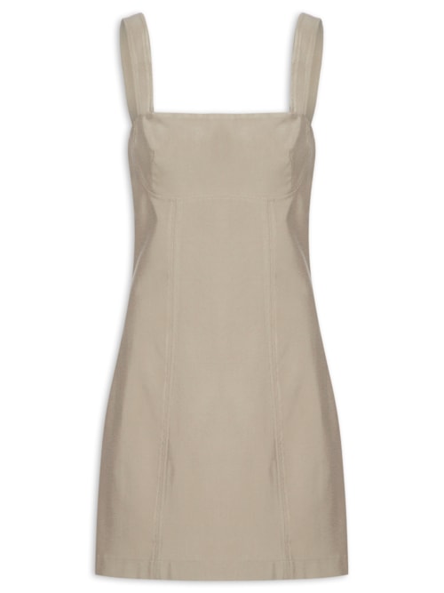 Vestido Basic Recortes – Bege