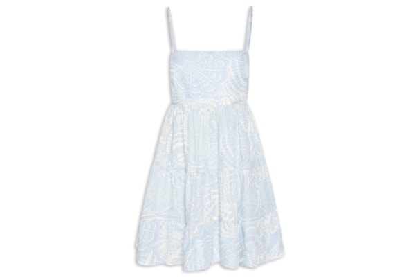 Vestido Bata Estampa Cristalina - Azul