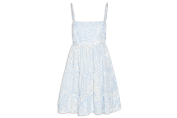 Vestido Bata Estampa Cristalina - Azul