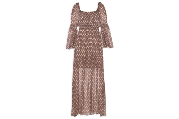 Vestido Bata Estampa Essência - Marrom