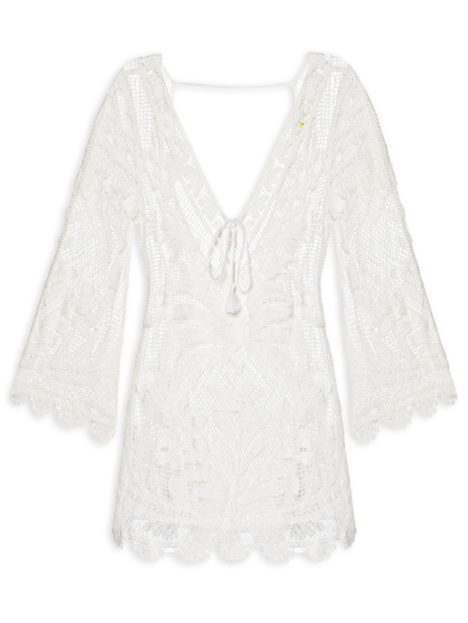 Vestido Bata Tela Palmas Branco Farm Praia
