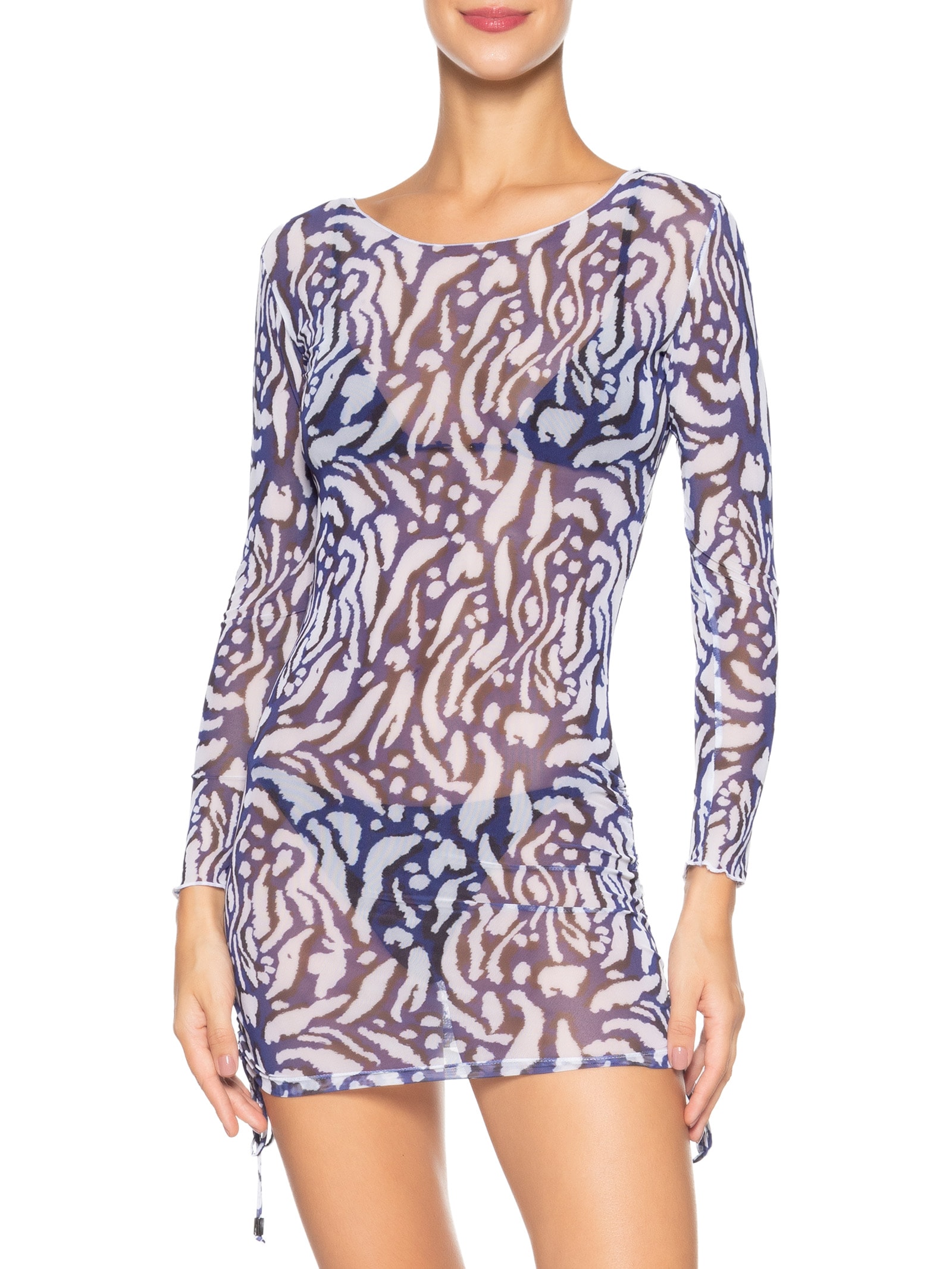 Vestido Beachwear Em Tule Azul Mktbeach