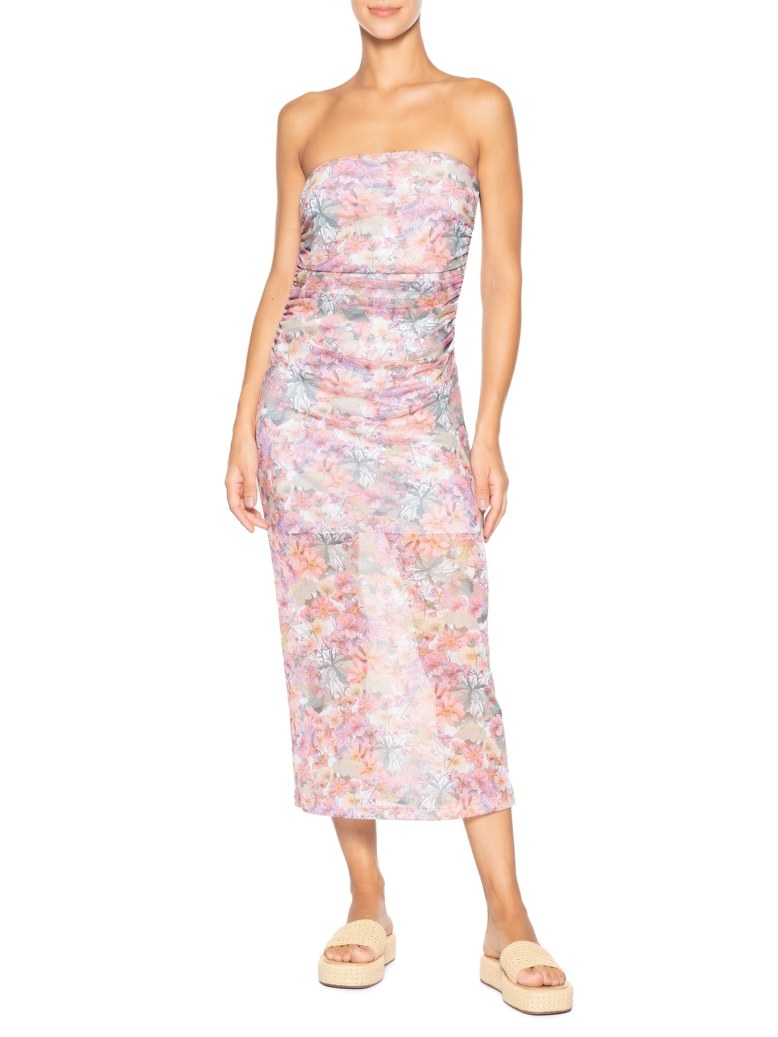 Vestido Beachwear Floral Rosa Mktbeach