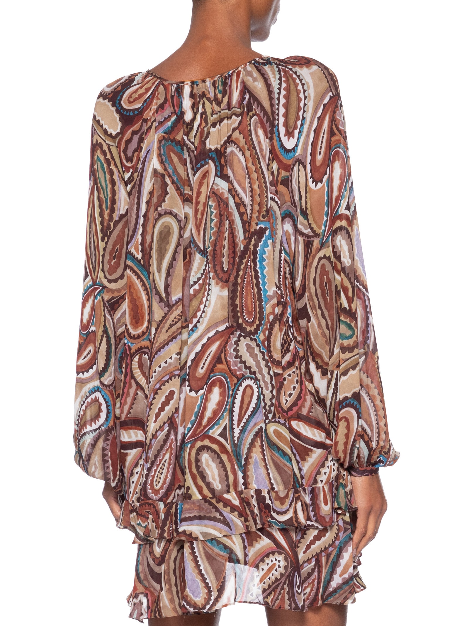 Vestido Boho Paisley Anna Color Marrom Animale
