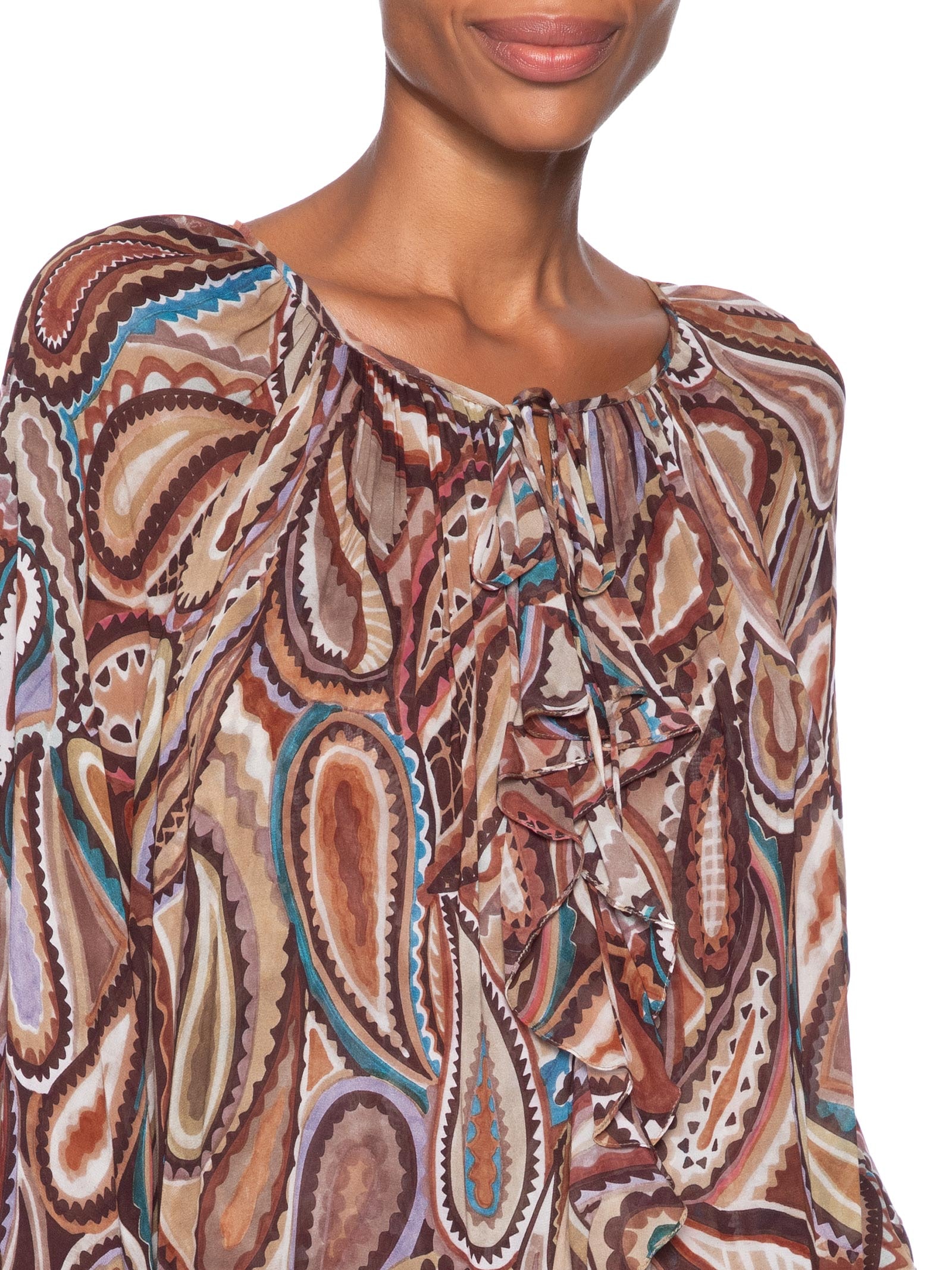 Vestido Boho Paisley Anna Color Marrom Animale