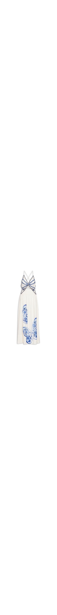 Vestido Bordado Borboleta De Porcelana - Off White