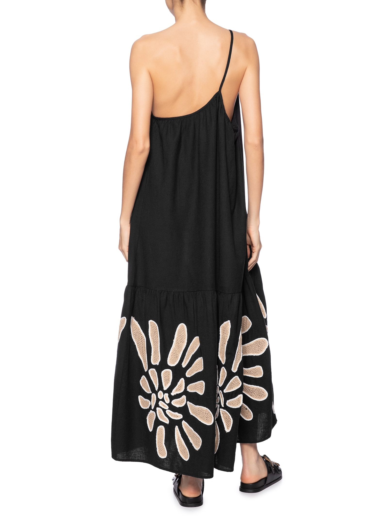 Vestido Bordado Concha Preto  Farm