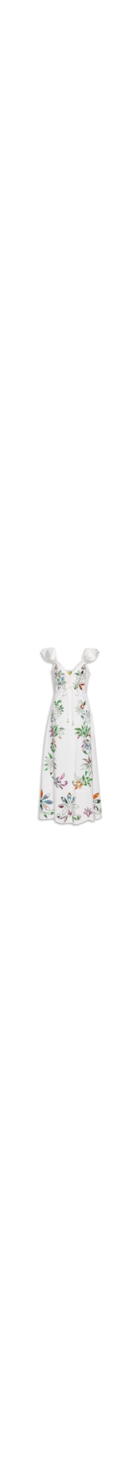 Vestido Bordado Floral Folk - Off White