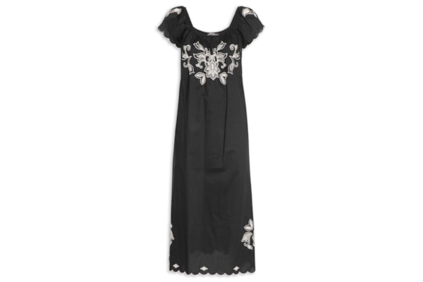 Vestido Bordado Folk - Preto