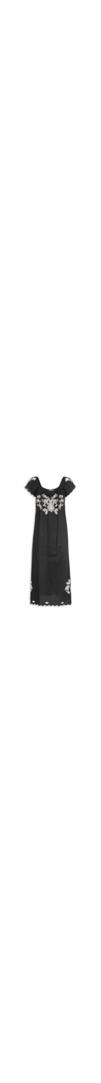 Vestido Bordado Folk - Preto