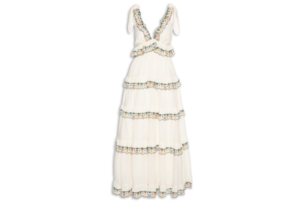 Vestido Bordado Inglês Horta Tropical – Branco