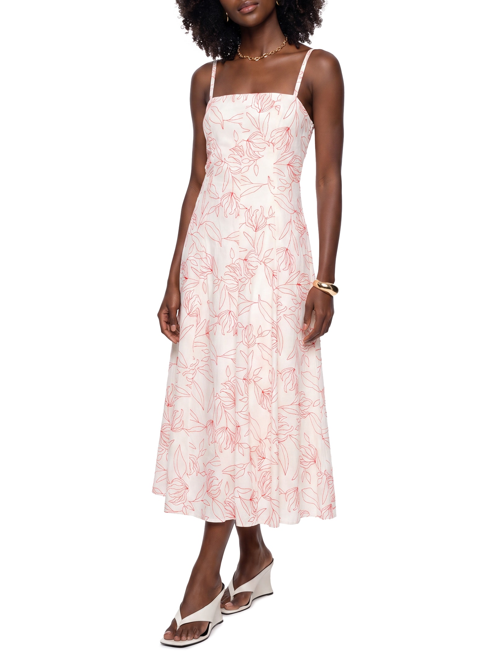 Vestido Bordado Off White Colcci