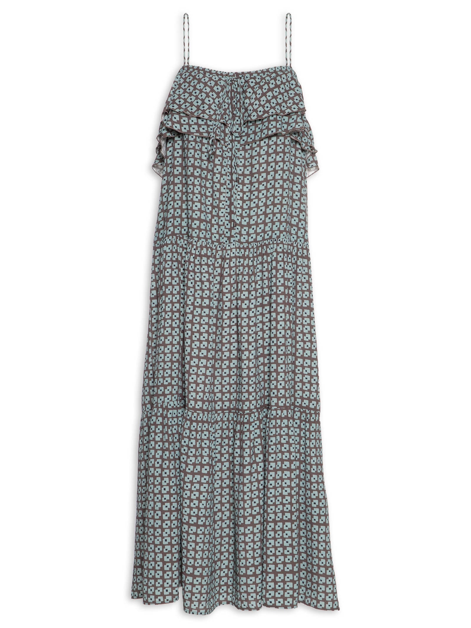Vestido Camadas Geo Flow Nautico Marrom Animale