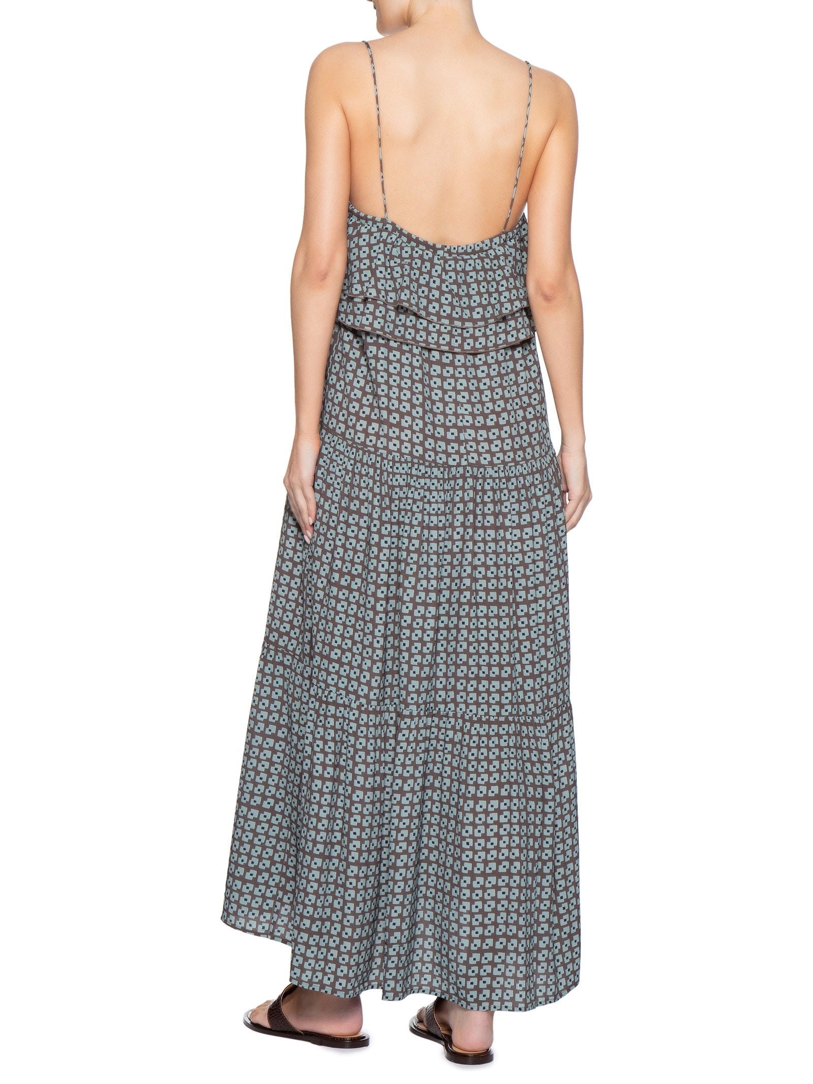 Vestido Camadas Geo Flow Nautico Marrom Animale