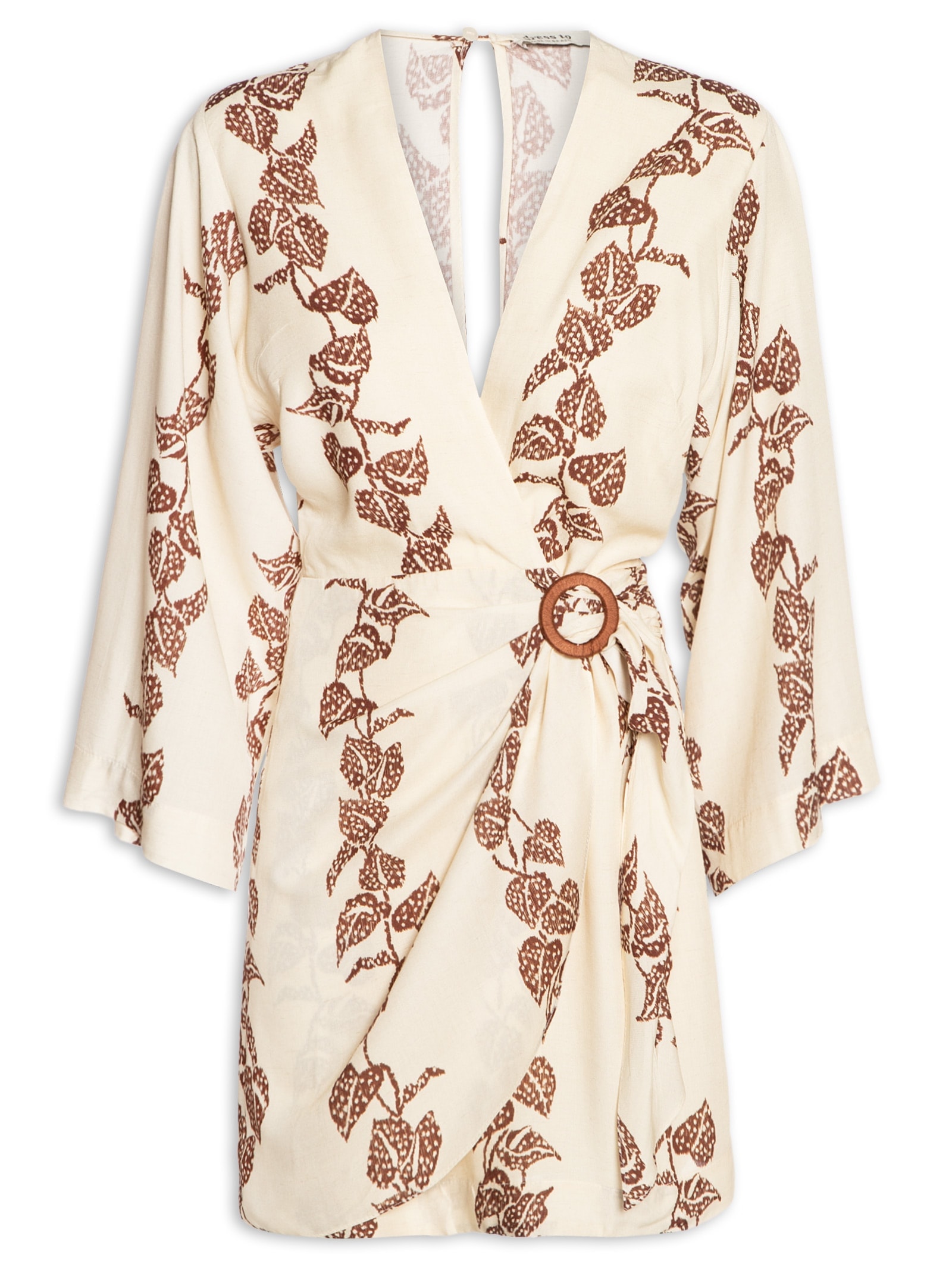 Vestido Cambraia Estampa Inspira Marrom Dress To