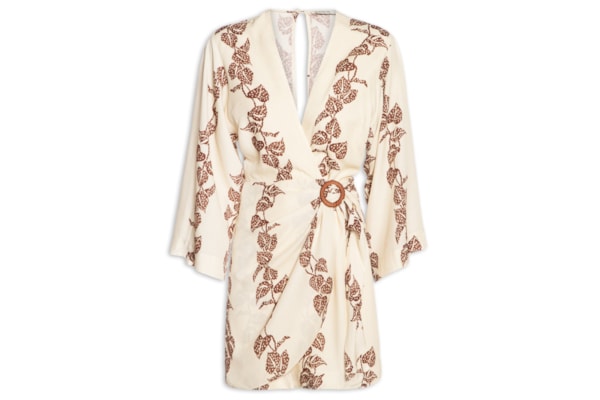 Vestido Cambraia Estampa Inspira - Marrom