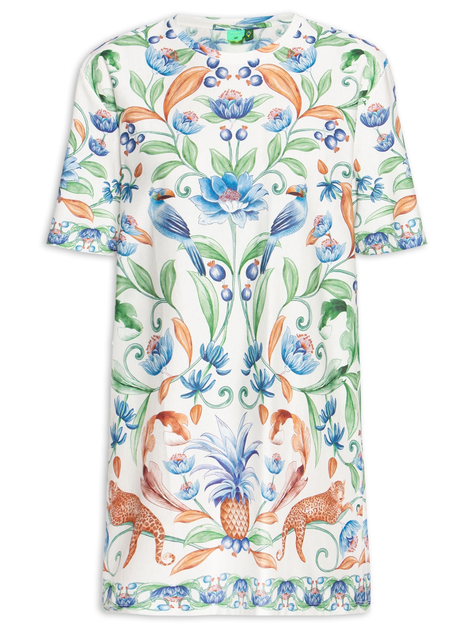 Vestido Camiseta Básico Elsa Branco Farm