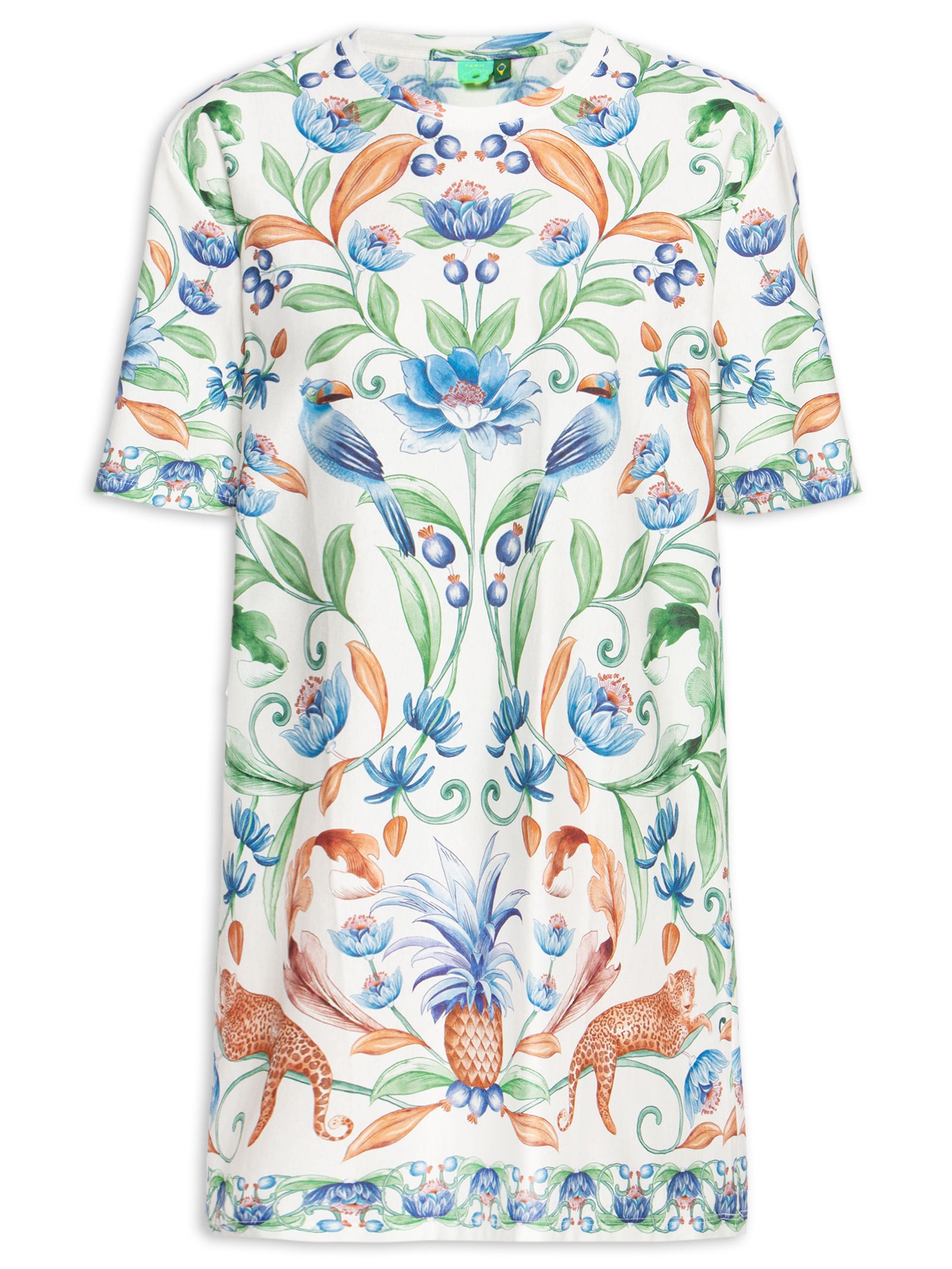 Vestido Camiseta Básico Elsa Branco Farm