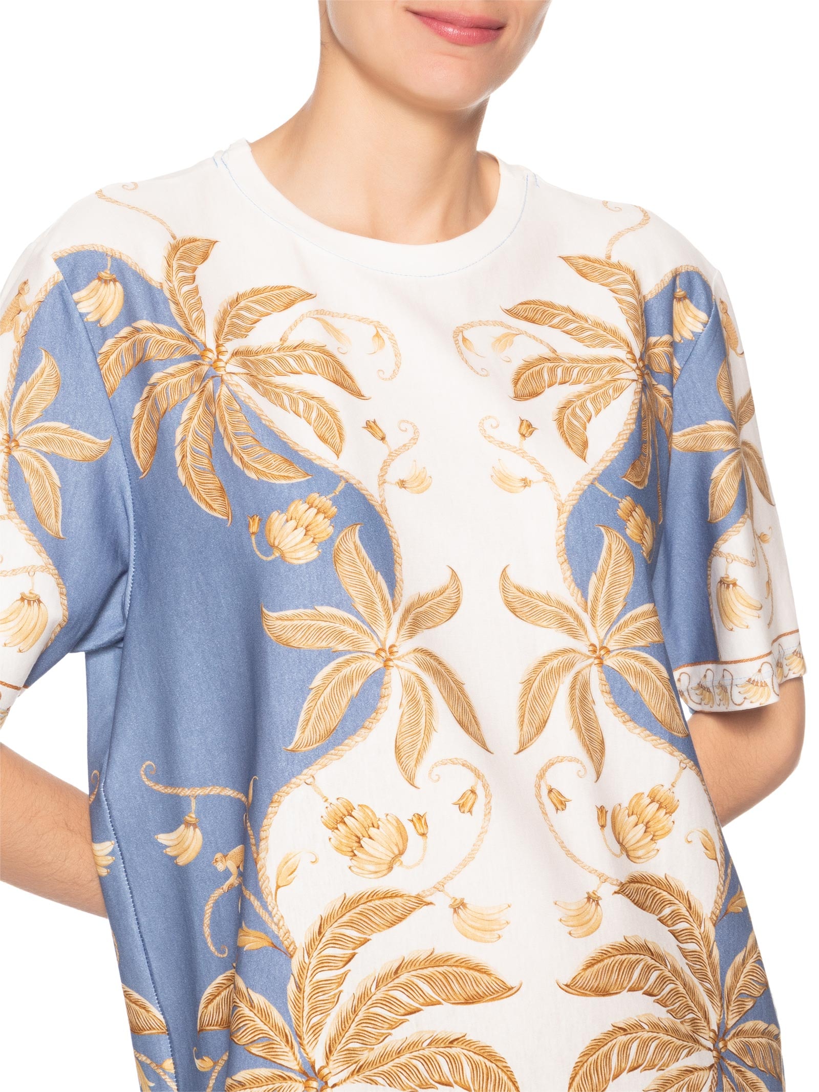 Vestido Camiseta Básico Ourinho Tropical Branco Farm