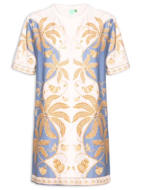 Vestido Camiseta Básico Ourinho Tropical - Branco