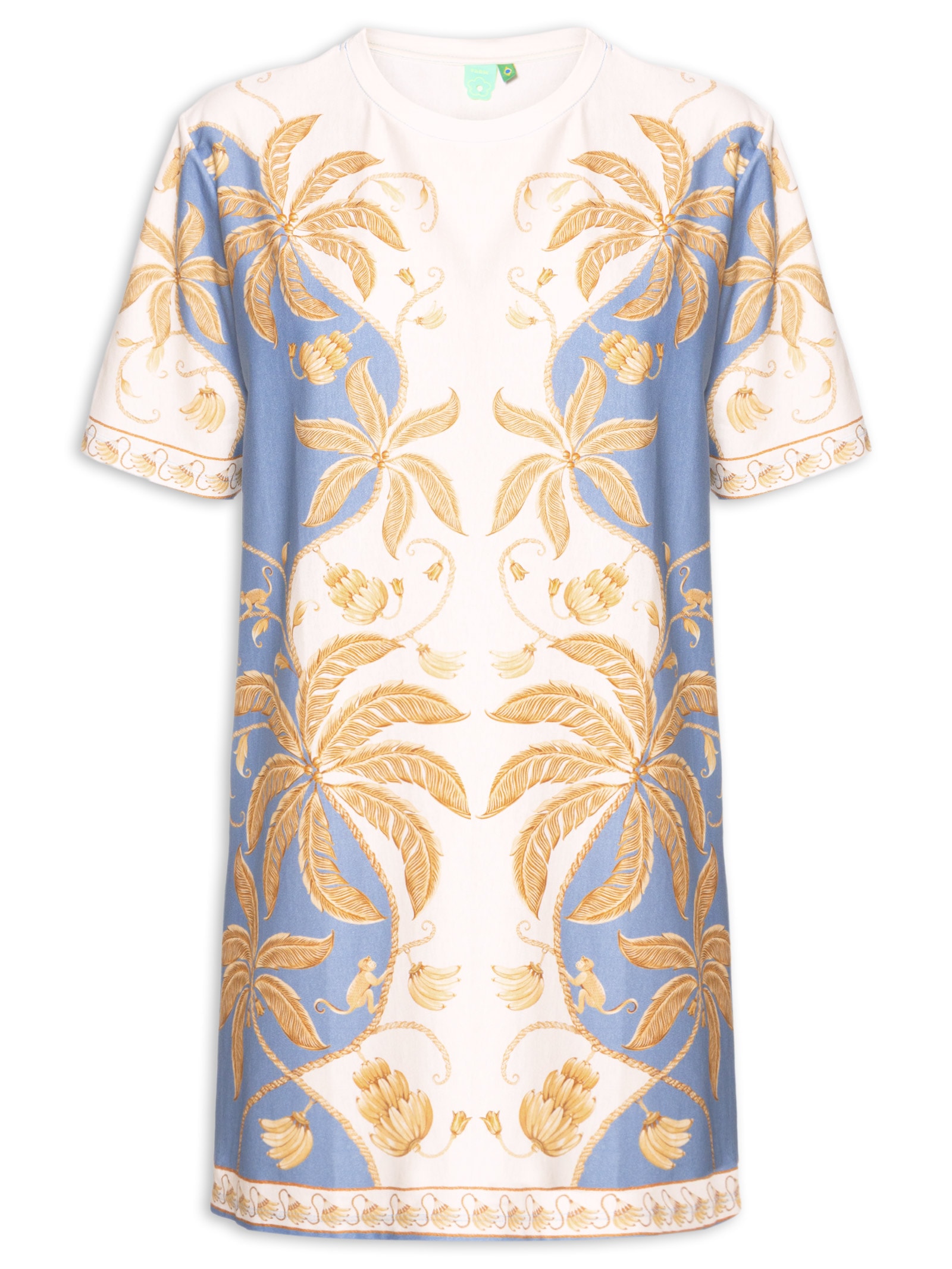 Vestido Camiseta Básico Ourinho Tropical Branco Farm