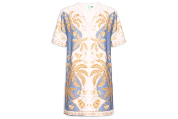 Vestido Camiseta Básico Ourinho Tropical - Branco