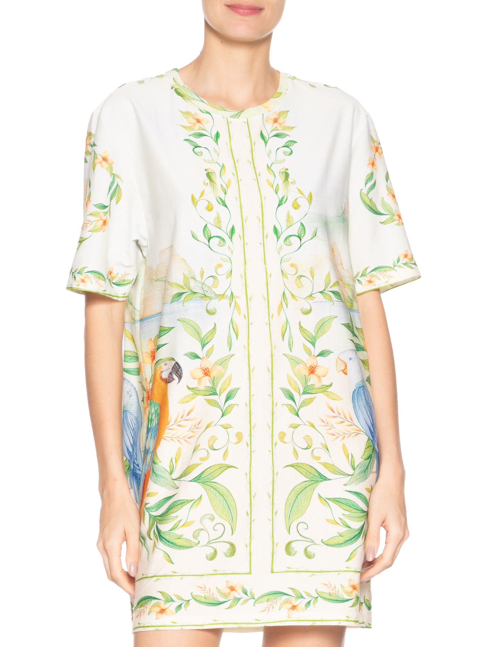 Vestido Camiseta Básico Respiro De Rio Off White Farm