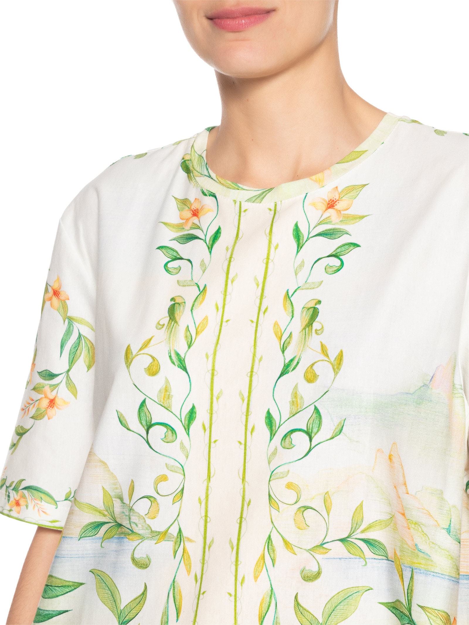 Vestido Camiseta Básico Respiro De Rio Off White Farm