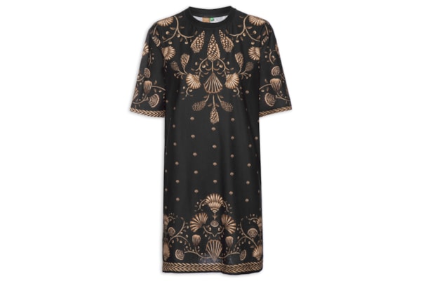 Vestido Camiseta Básico Sonho De Concha - Preto