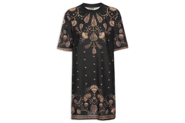 Vestido Camiseta Básico Sonho De Concha - Preto