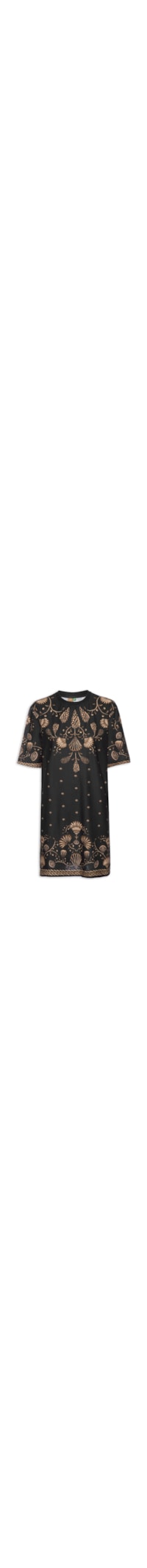 Vestido Camiseta Básico Sonho De Concha - Preto