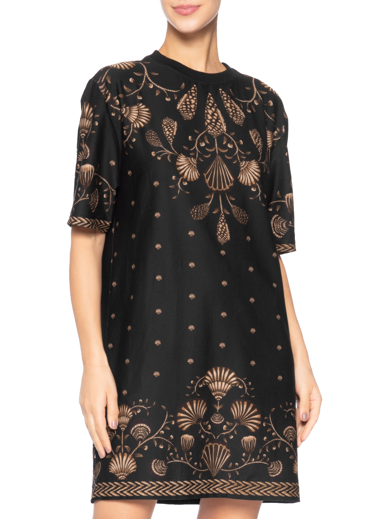 Vestido Camiseta Básico Sonho De Concha Preto Farm