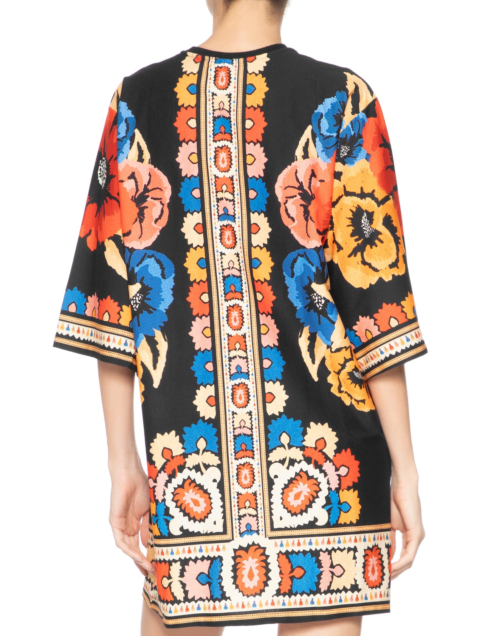 Vestido Camiseta Big Antuerpia Lenço Preto Farm